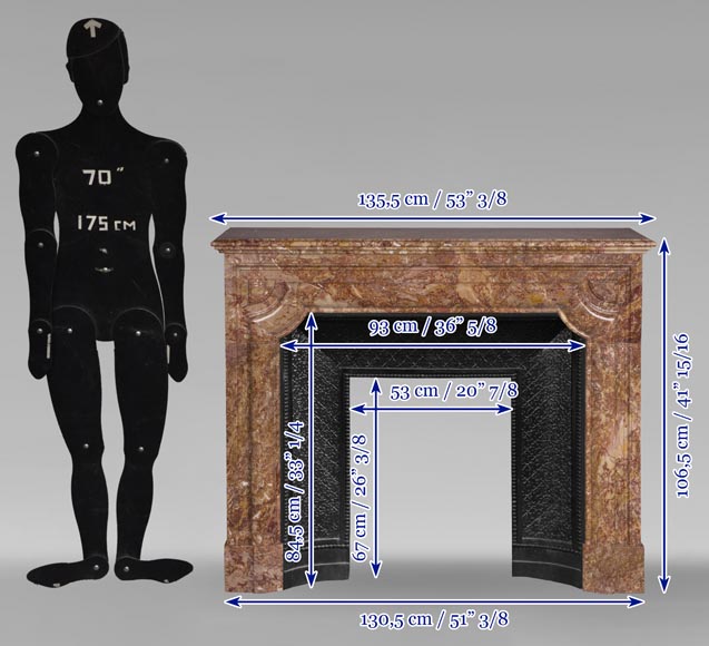 Cheminée ancienne de style Louis XIV en marbre  Cheminée ancienne de style Louis XIV en marbre -9