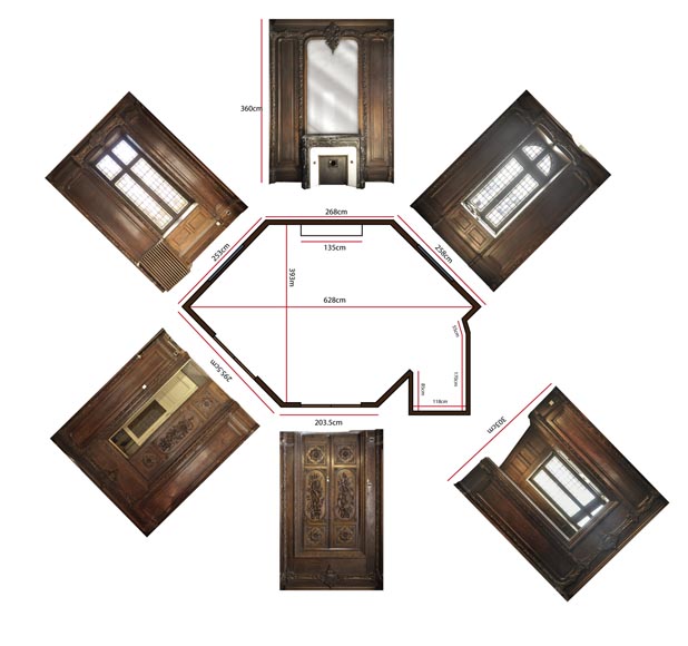 Grande pièce de boiserie ancienne en chêne sculpté à décor de trophées de chasse et natures mortes Grande pièce de boiserie ancienne en chêne sculpté à décor de trophées de chasse et natures mortes-17