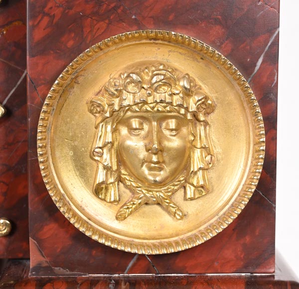 Cheminée Empire en marbre Rouge Griotte et bronzes dorés Cheminée Empire en marbre Rouge Griotte et bronzes dorés-9