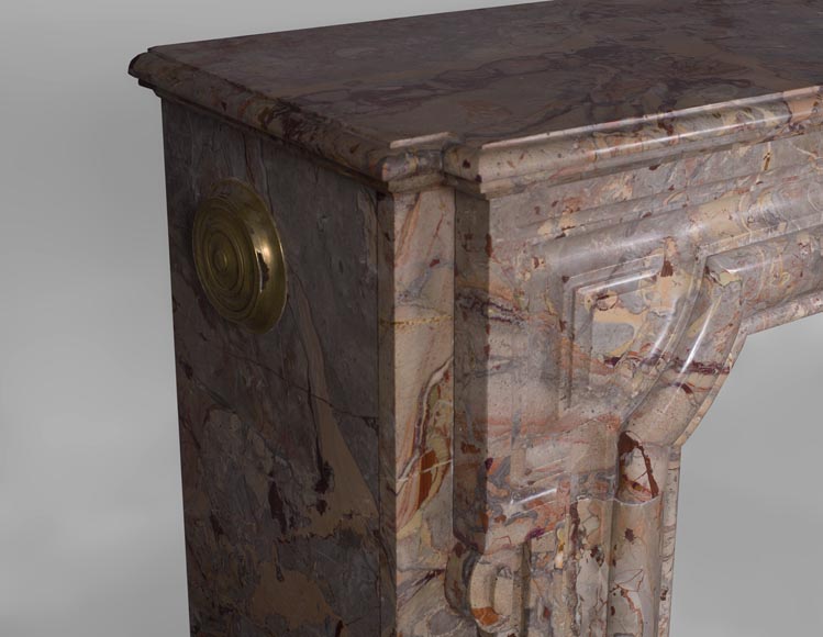 Cheminée ancienne de style Louis XIV en marbre Sarrancolin Ilhet et sa belle dalle foyère  Cheminée ancienne de style Louis XIV en marbre Sarrancolin Ilhet et sa belle dalle foyère -3