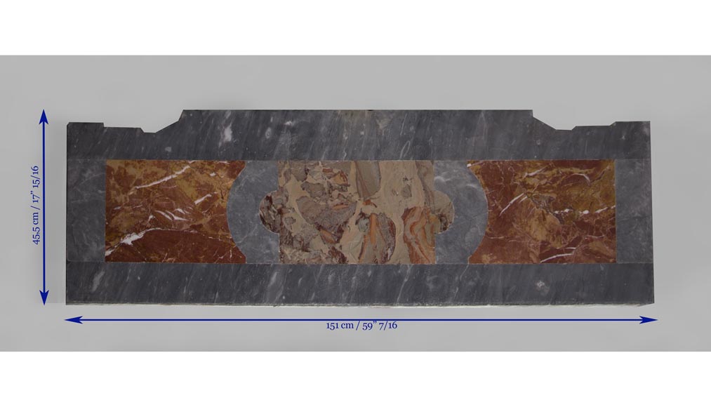 Cheminée ancienne de style Louis XIV en marbre Sarrancolin Ilhet et sa belle dalle foyère  Cheminée ancienne de style Louis XIV en marbre Sarrancolin Ilhet et sa belle dalle foyère -8