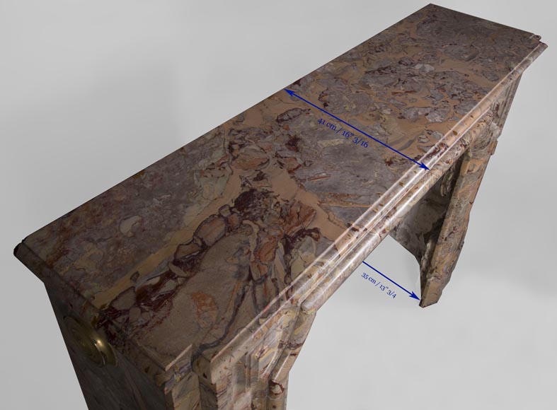 Cheminée ancienne de style Louis XIV en marbre Sarrancolin Ilhet et sa belle dalle foyère  Cheminée ancienne de style Louis XIV en marbre Sarrancolin Ilhet et sa belle dalle foyère -9