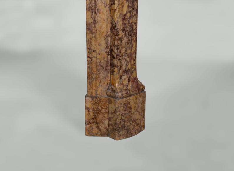 Cheminée ancienne de style Louis XV, modèle Pompadour, en marbre Brocatelle du Hura Cheminée ancienne de style Louis XV, modèle Pompadour, en marbre Brocatelle du Hura-7