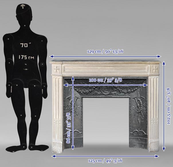 Cheminée de style Louis XVI en pierre Cheminée de style Louis XVI en pierre-10