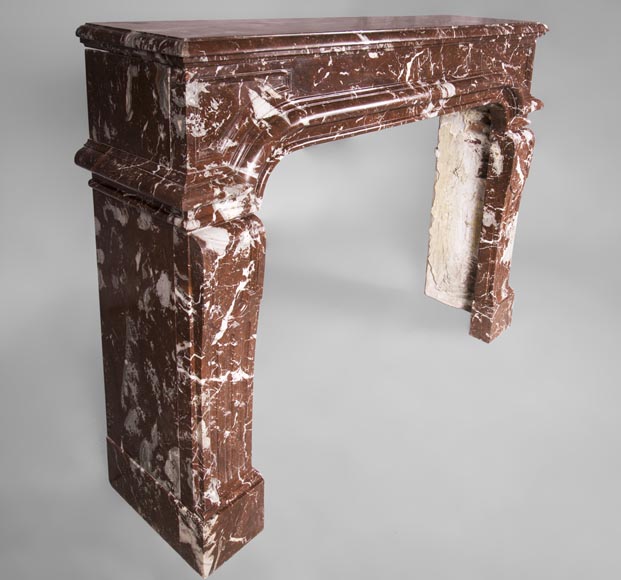 Cheminée ancienne de style Régence en marbre Rouge du Nord Cheminée ancienne de style Régence en marbre Rouge du Nord-2