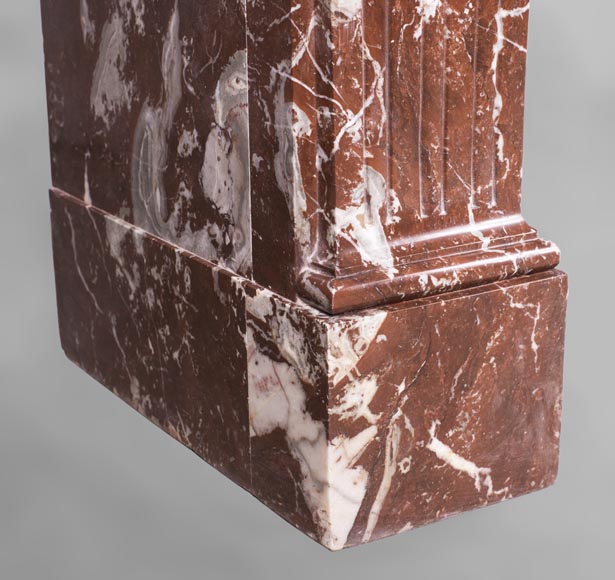 Cheminée ancienne de style Régence en marbre Rouge du Nord Cheminée ancienne de style Régence en marbre Rouge du Nord-5