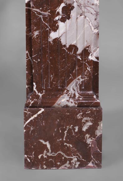 Cheminée ancienne de style Régence en marbre Rouge du Nord Cheminée ancienne de style Régence en marbre Rouge du Nord-8