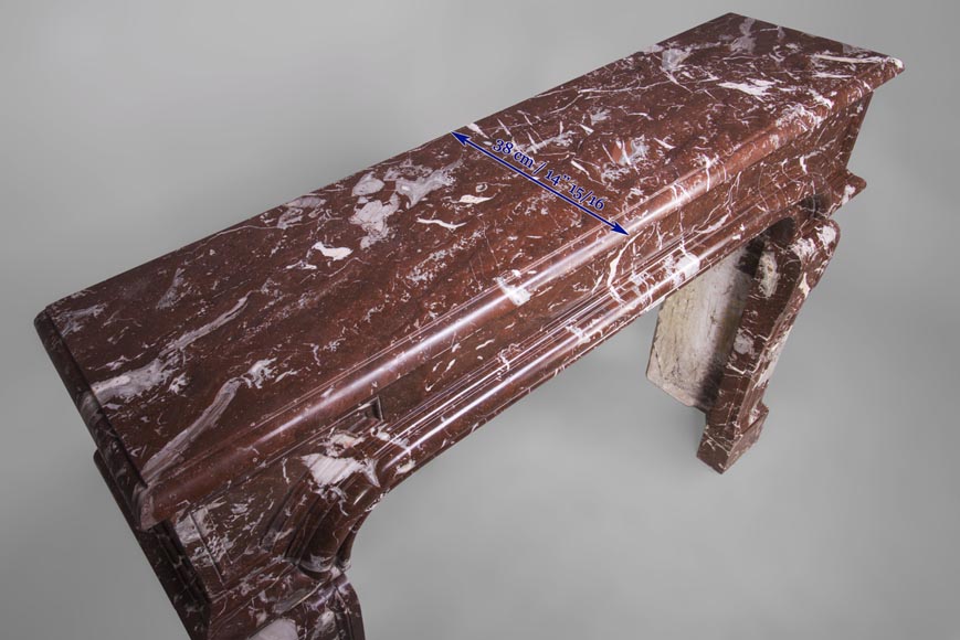 Cheminée ancienne de style Régence en marbre Rouge du Nord Cheminée ancienne de style Régence en marbre Rouge du Nord-9