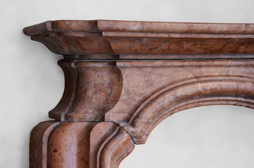 Cheminée de style Régence en marbre Rouge de Vérone, début XXè siècle Cheminée de style Régence en marbre Rouge de Vérone, début XXè siècle-3