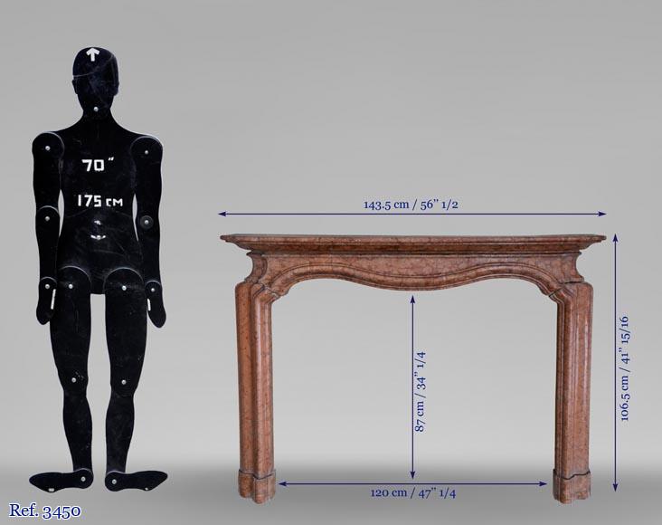Cheminée de style Régence en marbre Rouge de Vérone, début XXè siècle Cheminée de style Régence en marbre Rouge de Vérone, début XXè siècle-9