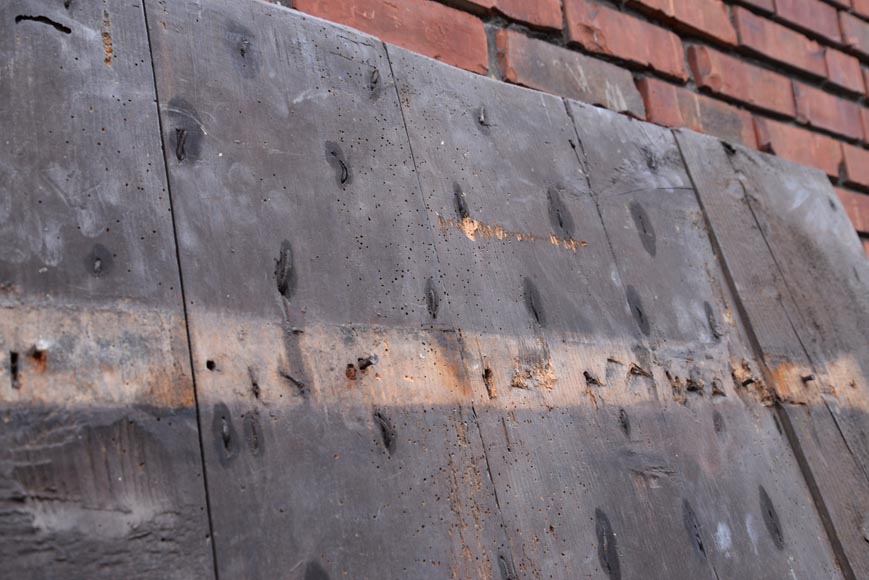 Rare porte ancienne en chêne à lames cloutées, XVIIIè siècle Rare porte ancienne en chêne à lames cloutées, XVIIIè siècle-10