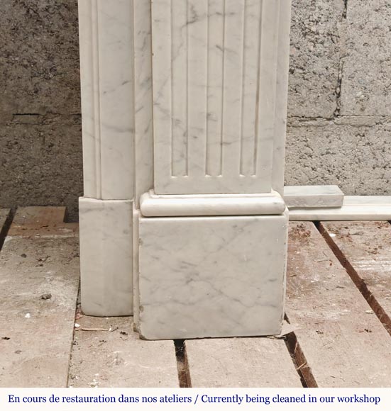 Cheminée de style Louis XVI en marbre de Carrare Cheminée de style Louis XVI en marbre de Carrare-7