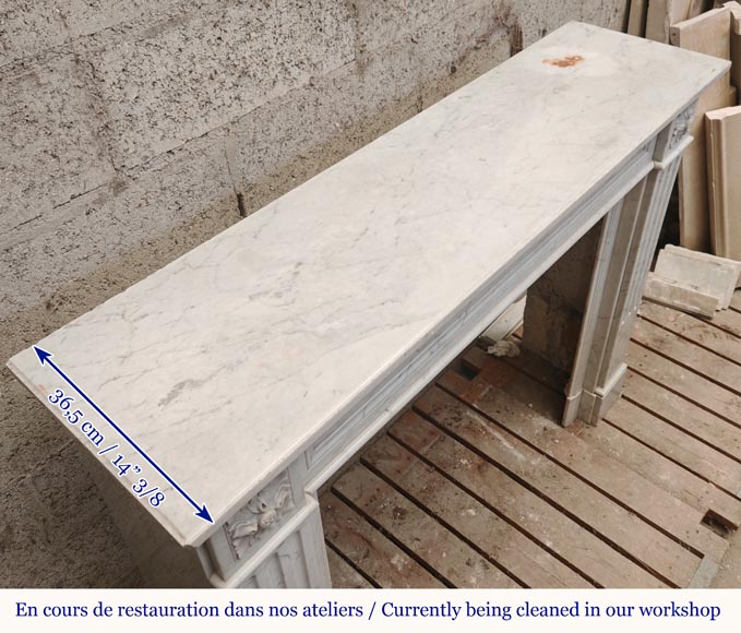 Cheminée de style Louis XVI en marbre de Carrare Cheminée de style Louis XVI en marbre de Carrare-8