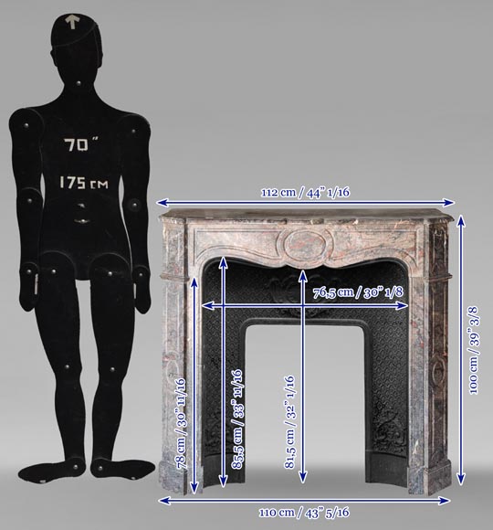 Cheminée de style Louis XV modèle Pompadour sculptée en marbre Bois Jourdan Cheminée de style Louis XV modèle Pompadour sculptée en marbre Bois Jourdan-9