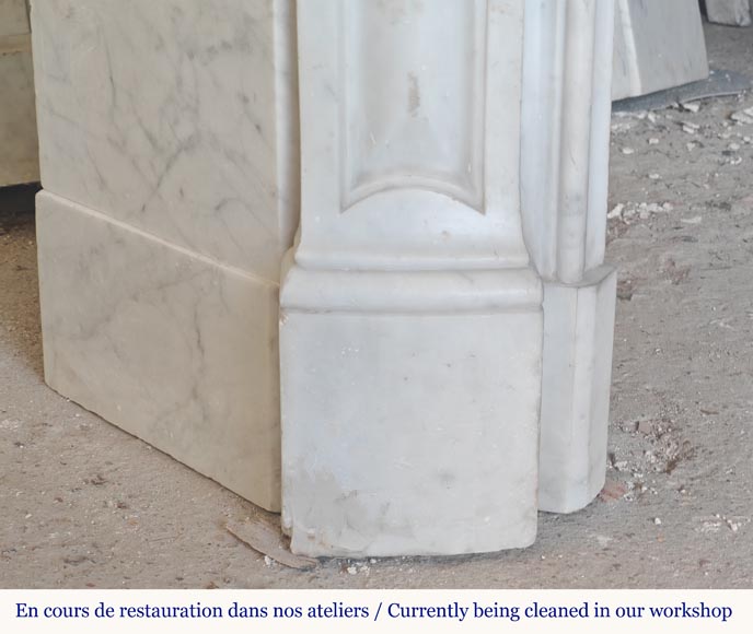 Petite cheminée de style Louis XV en marbre de Carrare Petite cheminée de style Louis XV en marbre de Carrare-5