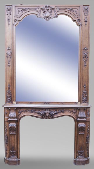 BARDIE Armand (ébéniste) - Grande cheminée ancienne et son trumeau, de style Napoléon III BARDIE Armand (ébéniste) - Grande cheminée ancienne et son trumeau, de style Napoléon III-0