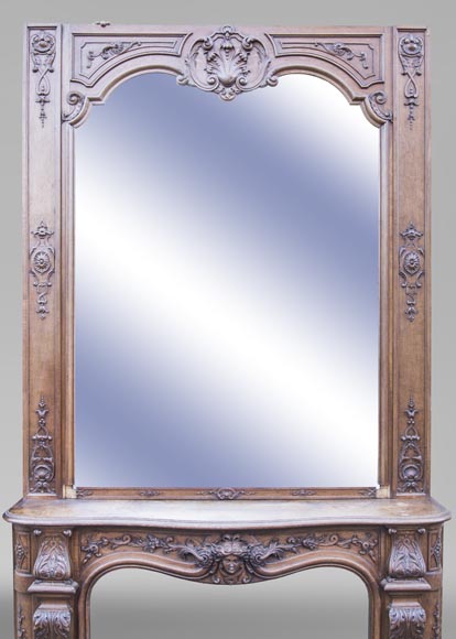 BARDIE Armand (ébéniste) - Grande cheminée ancienne et son trumeau, de style Napoléon III BARDIE Armand (ébéniste) - Grande cheminée ancienne et son trumeau, de style Napoléon III-1