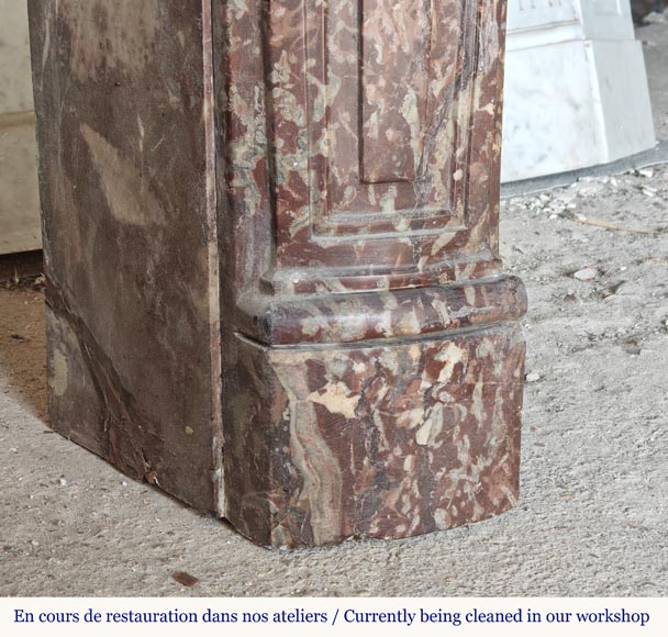 Cheminée d'époque Louis XV en marbre Rouge Royal ornée d'une coquille Cheminée d'époque Louis XV en marbre Rouge Royal ornée d'une coquille-5