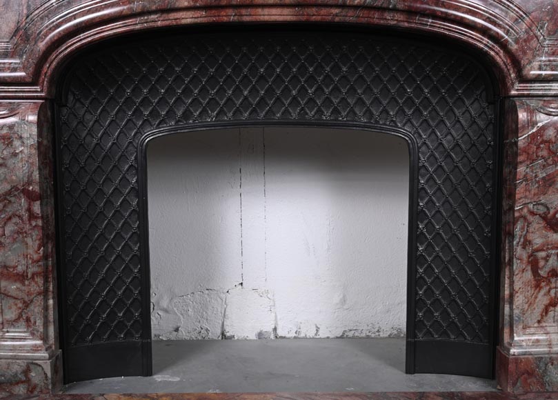 Cheminée de style Régence en marbre rouge veiné Cheminée de style Régence en marbre rouge veiné-9