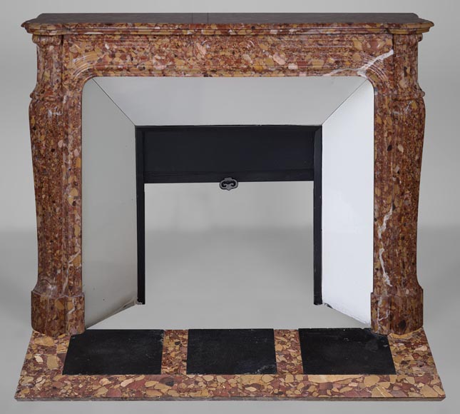 Cheminée modèle Pompadour allongé en brèche d'Alep Cheminée modèle Pompadour allongé en brèche d'Alep-0