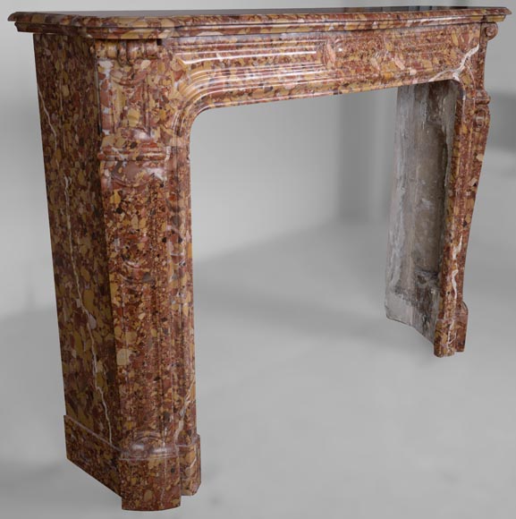 Cheminée modèle Pompadour allongé en brèche d'Alep Cheminée modèle Pompadour allongé en brèche d'Alep-2