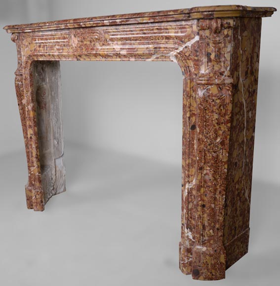 Cheminée modèle Pompadour allongé en brèche d'Alep Cheminée modèle Pompadour allongé en brèche d'Alep-5