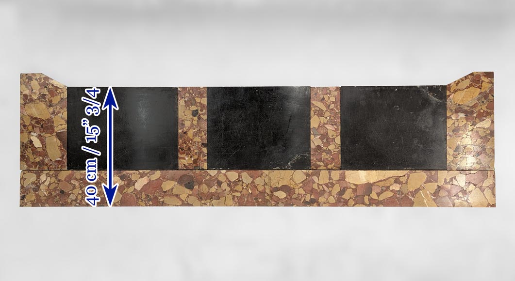 Cheminée modèle Pompadour allongé en brèche d'Alep Cheminée modèle Pompadour allongé en brèche d'Alep-8