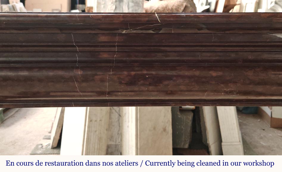 Cheminée de style Louis XIV à boudin en marbre Rouge Griotte Cheminée de style Louis XIV à boudin en marbre Rouge Griotte-1