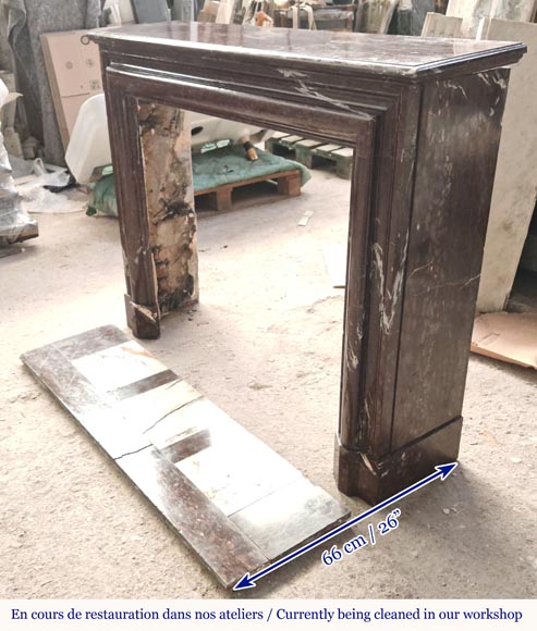 Cheminée de style Louis XIV à boudin en marbre Rouge Griotte Cheminée de style Louis XIV à boudin en marbre Rouge Griotte-4