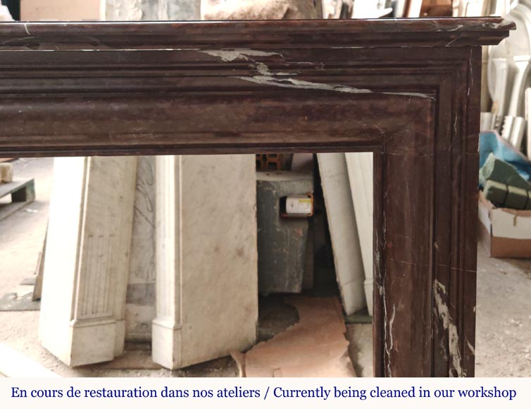 Cheminée de style Louis XIV à boudin en marbre Rouge Griotte Cheminée de style Louis XIV à boudin en marbre Rouge Griotte-5