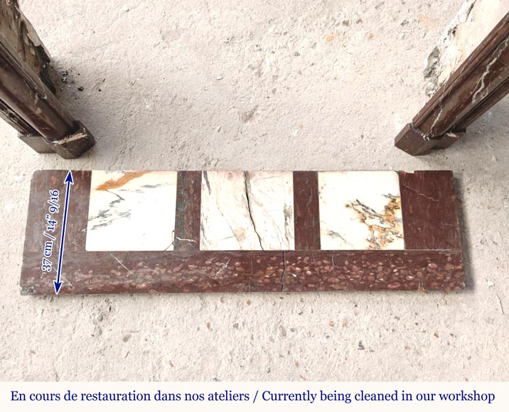 Cheminée de style Louis XIV à boudin en marbre Rouge Griotte Cheminée de style Louis XIV à boudin en marbre Rouge Griotte-7