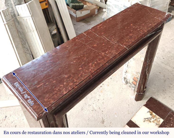 Cheminée de style Louis XIV à boudin en marbre Rouge Griotte Cheminée de style Louis XIV à boudin en marbre Rouge Griotte-8