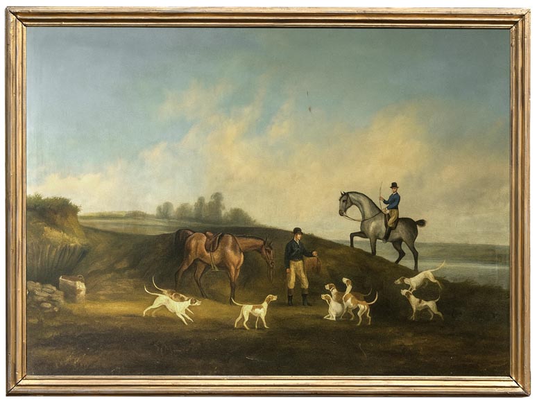 Boiserie en chêne peint avec dix tableaux de scènes de chasse d’A. Chaintieuil dans une demeure du centre de la France, 1827 Boiserie en chêne peint avec dix tableaux de scènes de chasse d’A. Chaintieuil dans une demeure du centre de la France, 1827-2