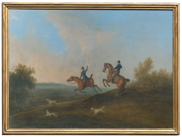 Boiserie en chêne peint avec dix tableaux de scènes de chasse d’A. Chaintieuil dans une demeure du centre de la France, 1827 Boiserie en chêne peint avec dix tableaux de scènes de chasse d’A. Chaintieuil dans une demeure du centre de la France, 1827-3