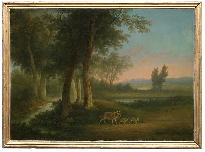 Pièce de boiserie, scène de chasse à courre-5