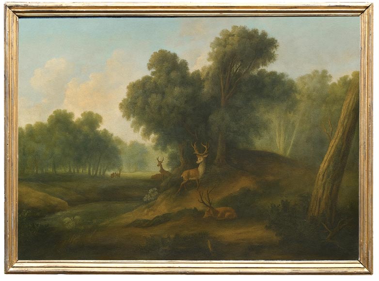 Boiserie en chêne peint avec dix tableaux de scènes de chasse d’A. Chaintieuil dans une demeure du centre de la France, 1827 Boiserie en chêne peint avec dix tableaux de scènes de chasse d’A. Chaintieuil dans une demeure du centre de la France, 1827-6