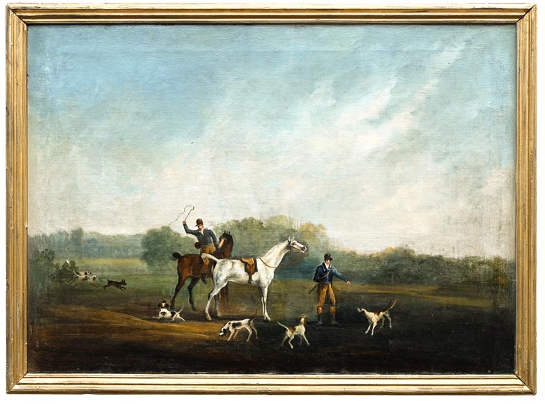 Boiserie en chêne peint avec dix tableaux de scènes de chasse d’A. Chaintieuil dans une demeure du centre de la France, 1827 Boiserie en chêne peint avec dix tableaux de scènes de chasse d’A. Chaintieuil dans une demeure du centre de la France, 1827-10