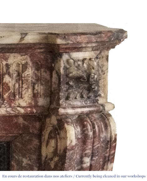 Cheminée ancienne de style Louis XVI à rudentures en marbre Cheminée ancienne de style Louis XVI à rudentures en marbre-6