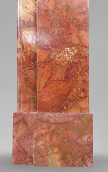 Cheminée ancienne de style Napoléon III, en marbre Brèche Sanguine, à modillons Cheminée ancienne de style Napoléon III, en marbre Brèche Sanguine, à modillons-7