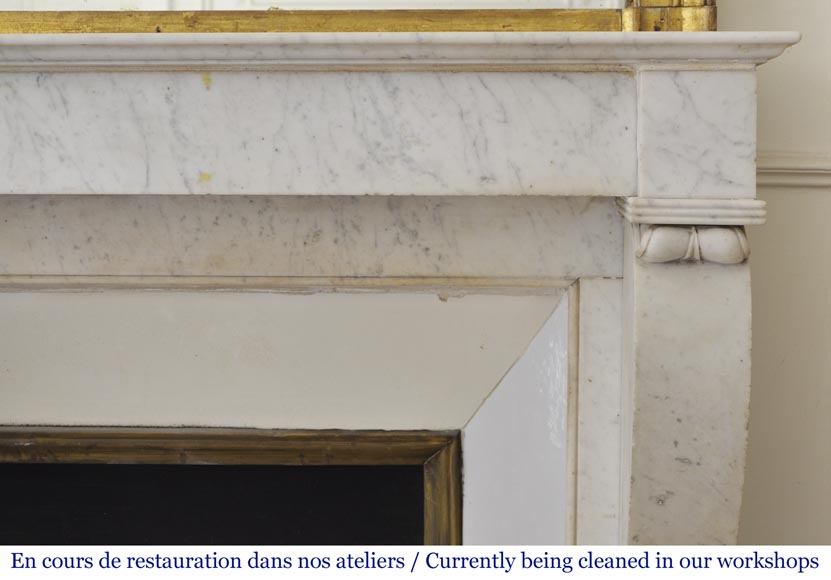 Cheminée ancienne de style Restauration, en marbre de Carrare Cheminée ancienne de style Restauration, en marbre de Carrare-6