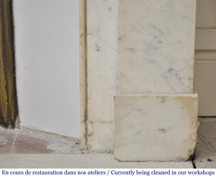 Cheminée ancienne de style Restauration, en marbre de Carrare Cheminée ancienne de style Restauration, en marbre de Carrare-7