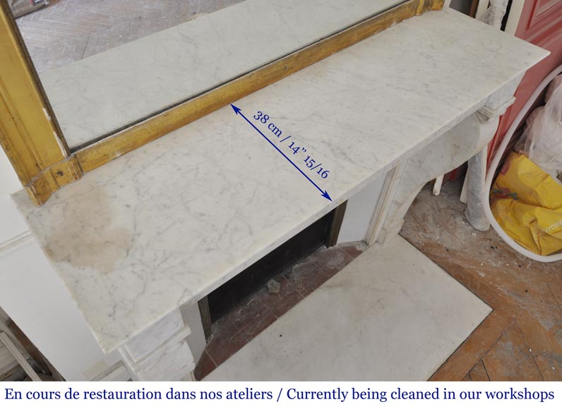 Cheminée ancienne de style Restauration, en marbre de Carrare Cheminée ancienne de style Restauration, en marbre de Carrare-8