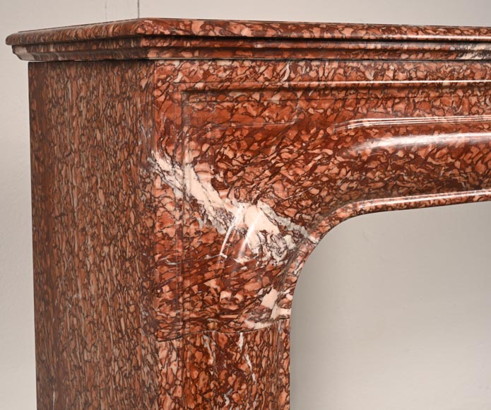 Cheminée de style Louis XIV en marbre Campan rouge Cheminée de style Louis XIV en marbre Campan rouge-4