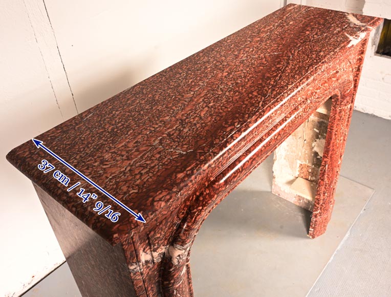 Cheminée de style Louis XIV en marbre Campan rouge Cheminée de style Louis XIV en marbre Campan rouge-9