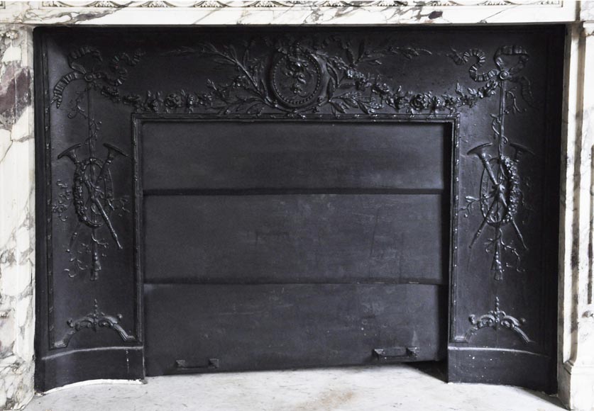 Cheminée ancienne de style Louis XVI, en marbre Brèche Violette Cheminée ancienne de style Louis XVI, en marbre Brèche Violette-10