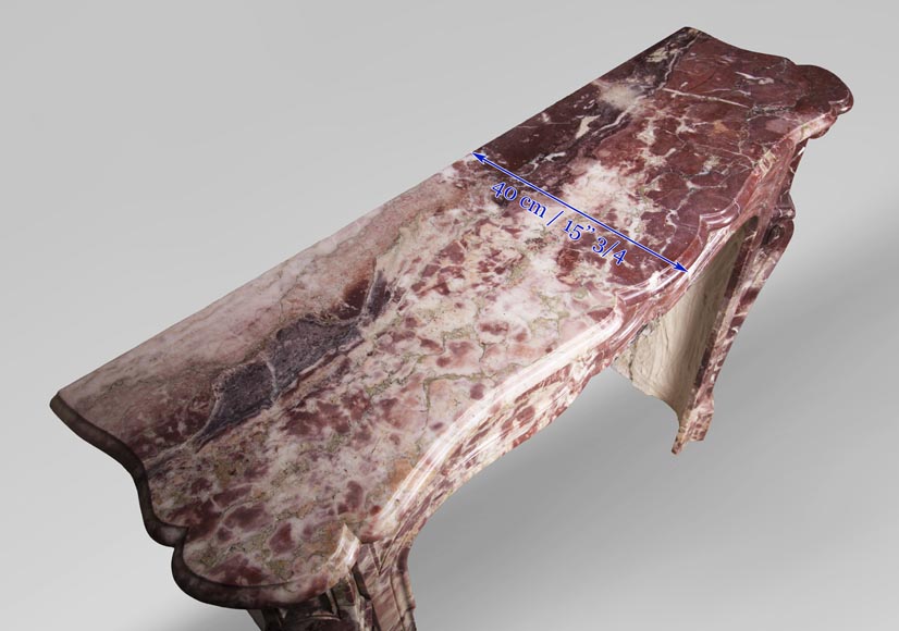 Cheminée ancienne de style Louis XV, Pompadour en marbre Fleur de Pêcher Cheminée ancienne de style Louis XV, Pompadour en marbre Fleur de Pêcher-8