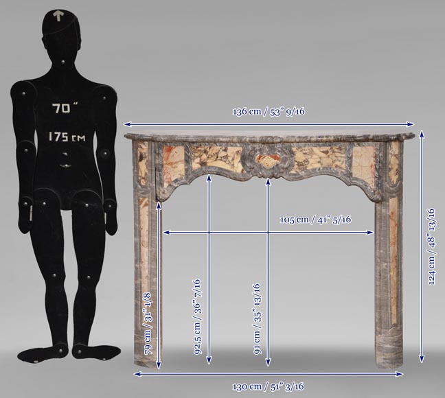 Cheminée provençale du XVIIIe siècle en Bleu Turquin, Brèche Violette et Sarrancolin Fantastico Cheminée provençale du XVIIIe siècle en Bleu Turquin, Brèche Violette et Sarrancolin Fantastico-9