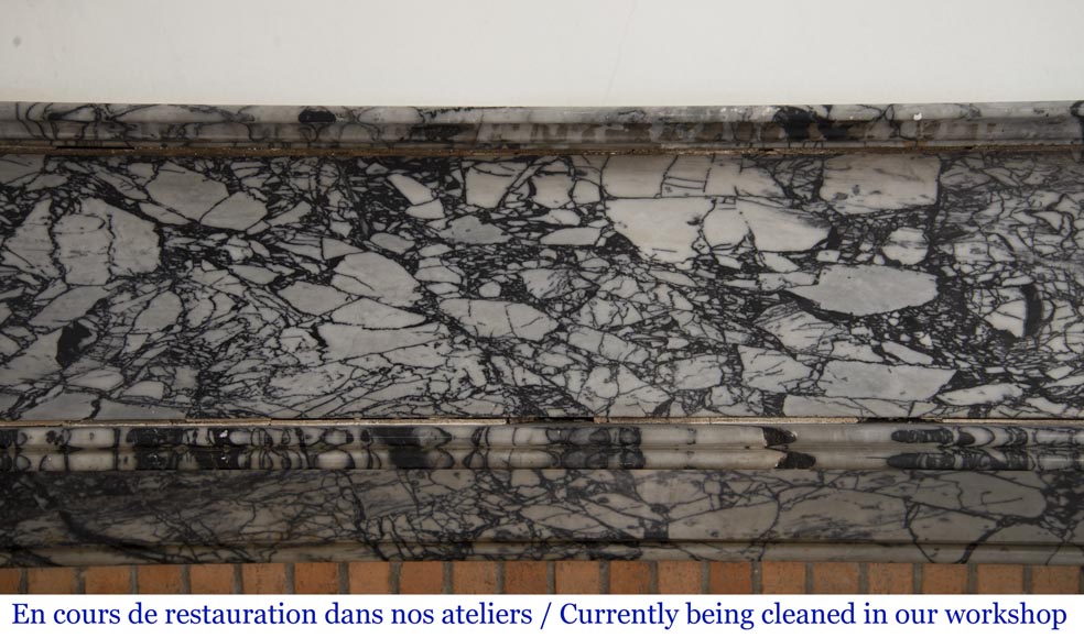 Cheminée ancienne de style Restauration en marbre Bleu Fleuri Cheminée ancienne de style Restauration en marbre Bleu Fleuri-1