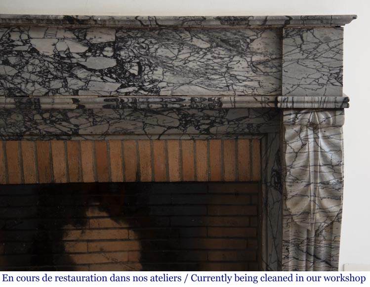 Cheminée ancienne de style Restauration en marbre Bleu Fleuri Cheminée ancienne de style Restauration en marbre Bleu Fleuri-7