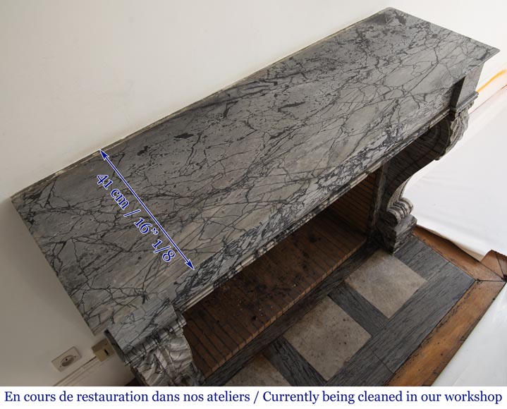 Cheminée ancienne de style Restauration en marbre Bleu Fleuri Cheminée ancienne de style Restauration en marbre Bleu Fleuri-10